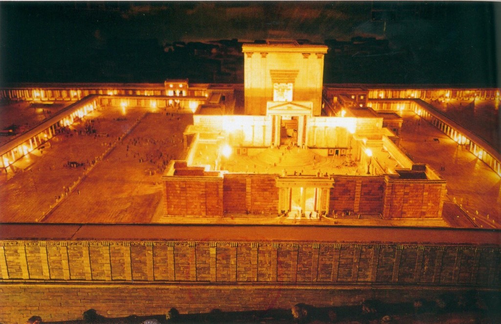temple illuminated